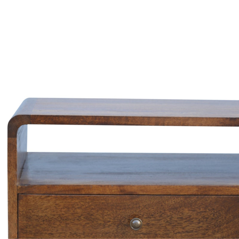 Curved Chestnut Media Unit Artisan