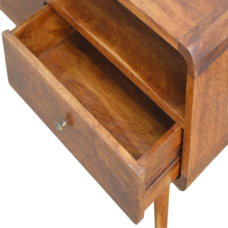 Curved Chestnut Media Unit Artisan