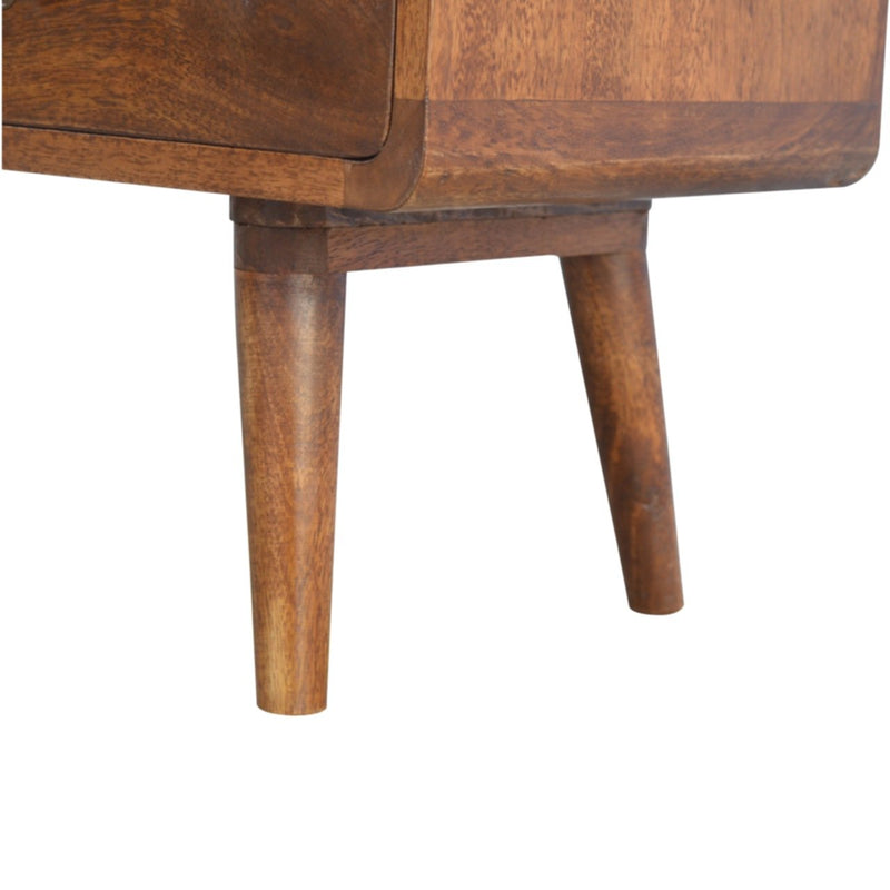Curved Chestnut Media Unit Artisan