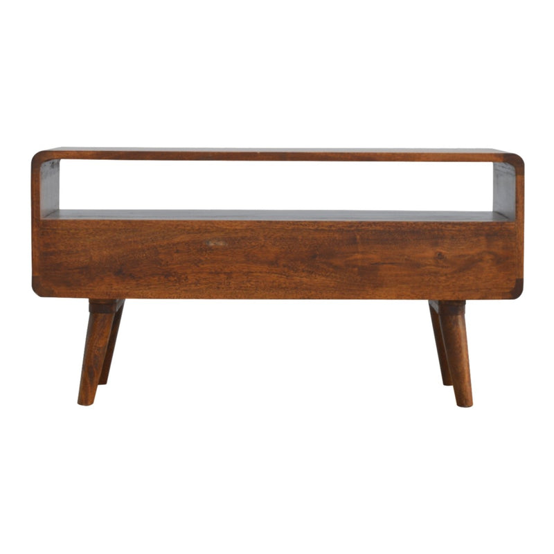 Curved Chestnut Media Unit Artisan