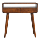 Curved Chestnut Console Table Artisan