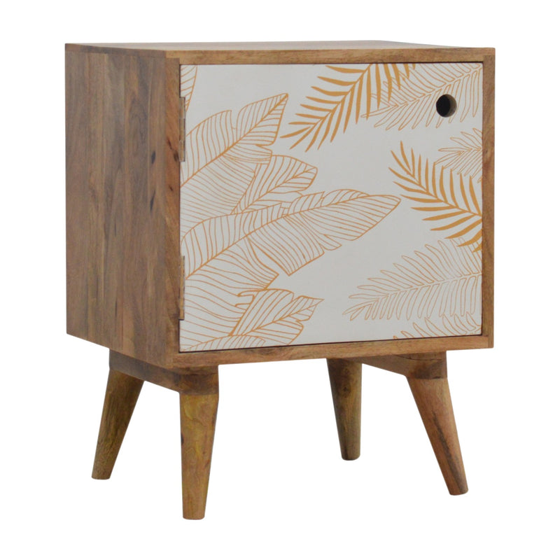 Leaf Screen-printed Nightstand