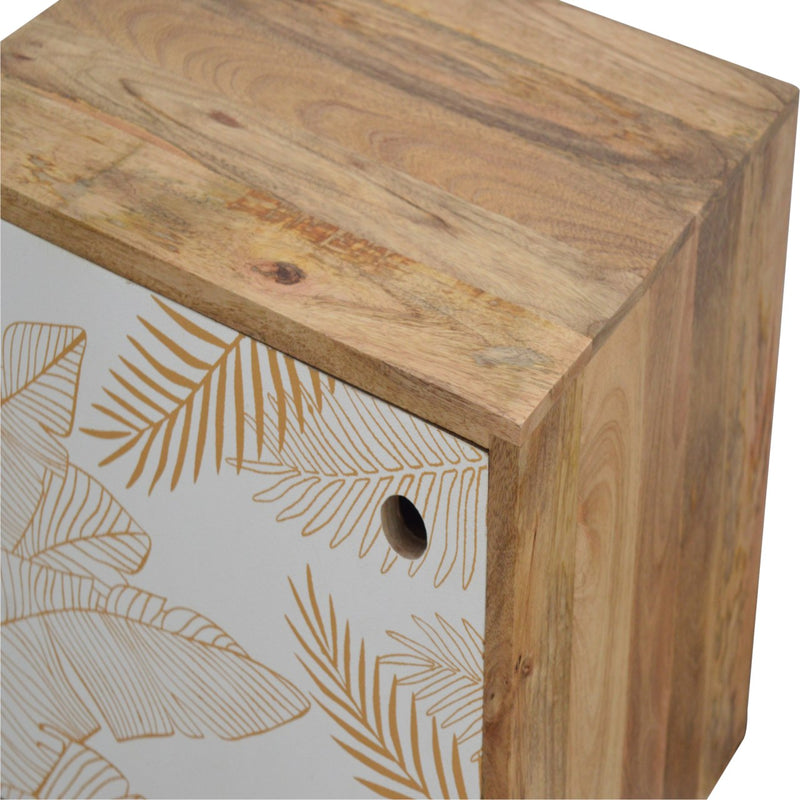 Leaf Screen-printed Nightstand