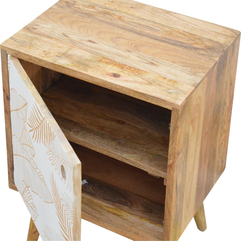 Leaf Screen-printed Nightstand