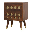 Chestnut Brass Cut-out Nightstand