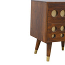 Chestnut Brass Cut-out Nightstand
