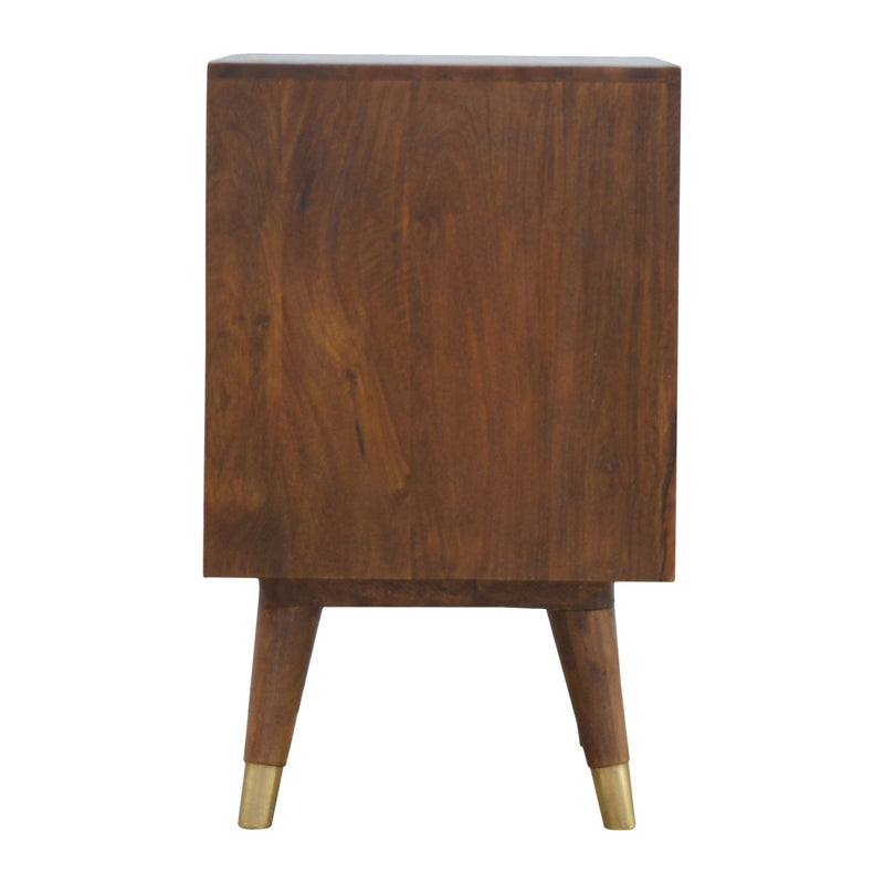 Chestnut Brass Cut-out Nightstand