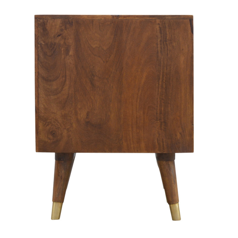 Chestnut Brass Cut-out Nightstand