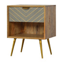 Cement Inlay Nightstand with Open Slot