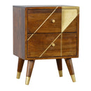 Gold Geometric Chestnut Nightstand