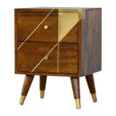 Gold Geometric Chestnut Nightstand