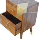 Gold Geometric Chestnut Nightstand