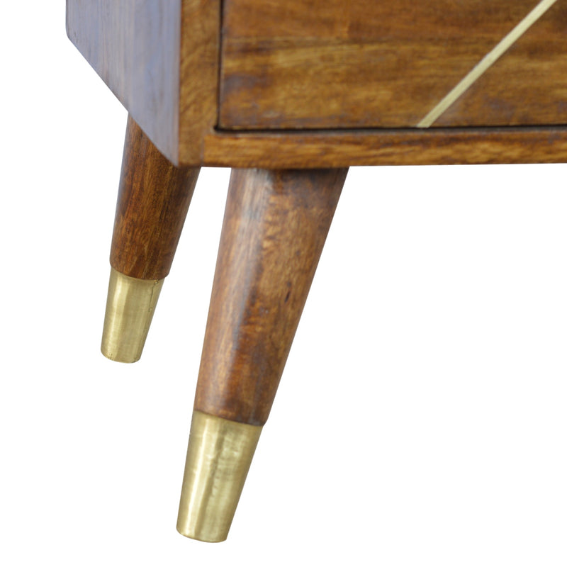 Gold Geometric Chestnut Nightstand