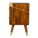Gold Geometric Chestnut Nightstand