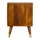 Gold Geometric Chestnut Nightstand