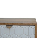 Sleek White Carved Nightstand