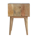 Sleek White Carved Nightstand