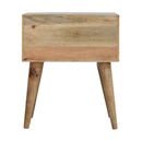 Sleek White Carved Nightstand