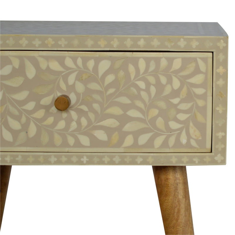 Floral Bone Inlay Nightstand