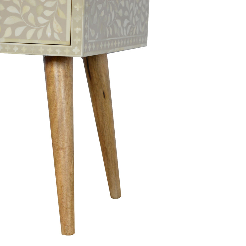 Floral Bone Inlay Nightstand