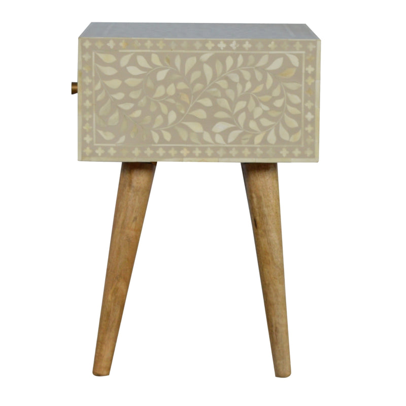 Floral Bone Inlay Nightstand