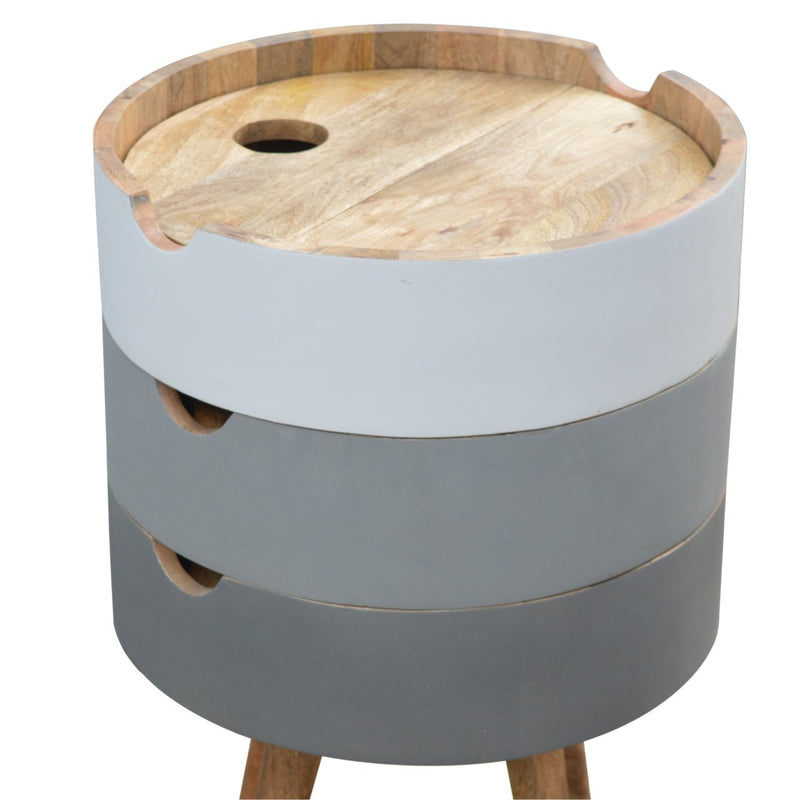 3 Drawer Grey Paint Nightstand