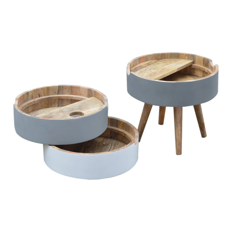 3 Drawer Grey Paint Nightstand