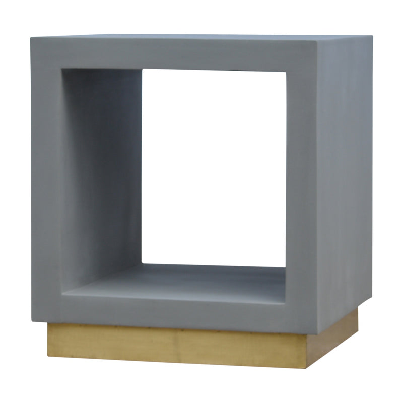 Cement Cube Nightstand Table