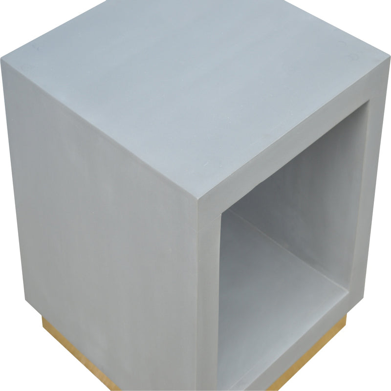 Cement Cube Nightstand Table