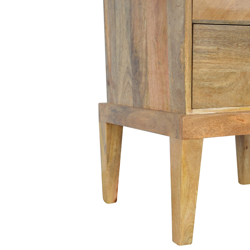Solid Wood Nightstand with T-Bar Knobs