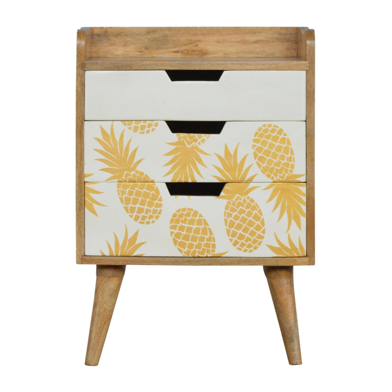 Pineapple Screen Printed Nightstand