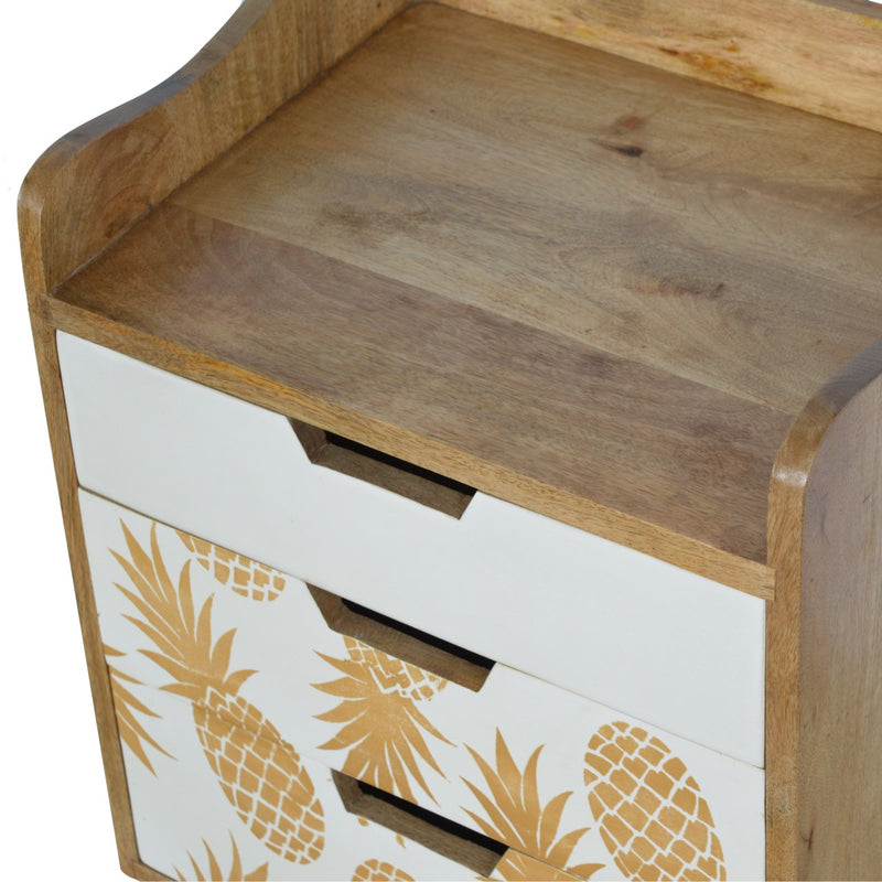 Pineapple Screen Printed Nightstand