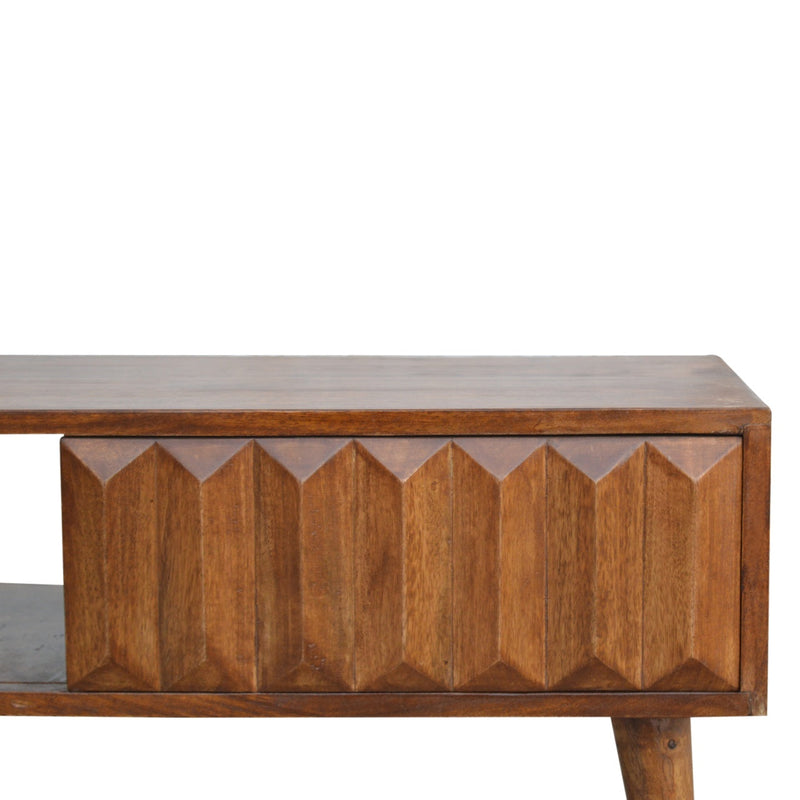 Chestnut Prism Sliding Media Unit Artisan