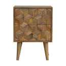 Cube Carved 2 Drawer Bedside