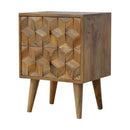 Cube Carved 2 Drawer Bedside