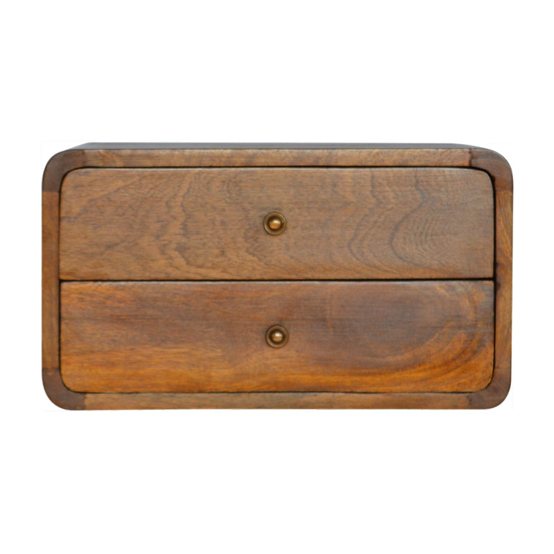 Floating Curved Chestnut nightstand Artisan