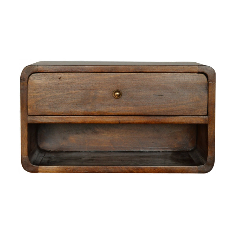 Chestnut Curve Floating nightstand Artisan