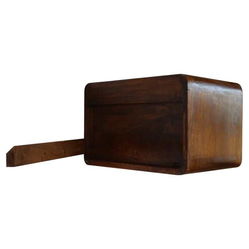 Chestnut Curve Floating nightstand Artisan