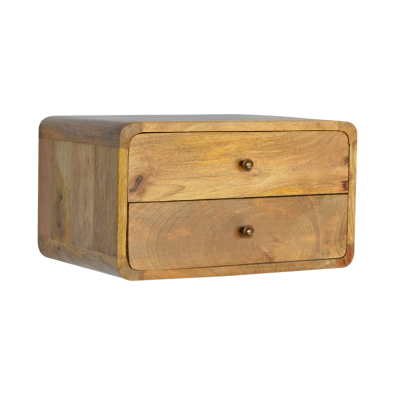 Oak-ish 2 Drawer Floating nightstand Artisan