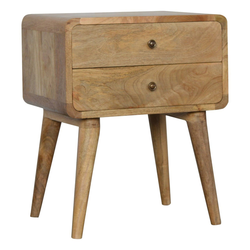 Curved Oak-ish nightstand Artisan