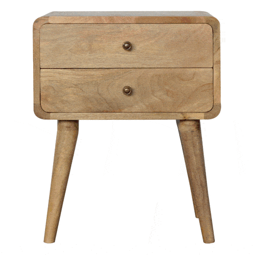 Curved Oak-ish nightstand Artisan