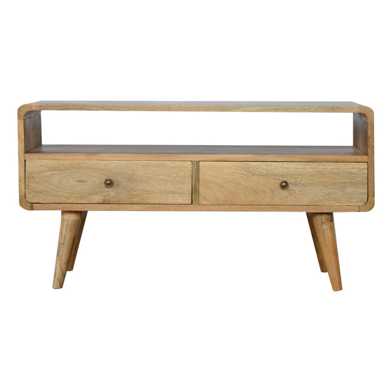 Curved Oak-ish Media Unit Artisan