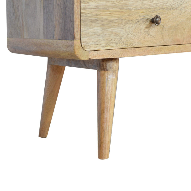 Curved Oak-ish Media Unit Artisan