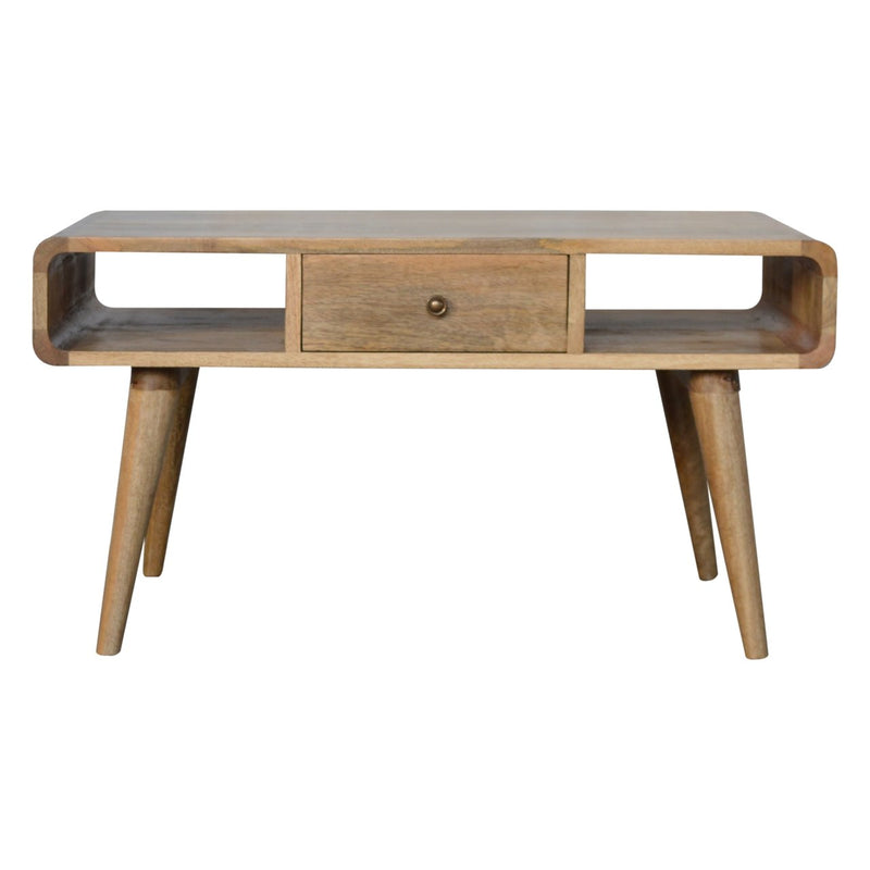 Curved Oak-ish Coffee Table Artisan