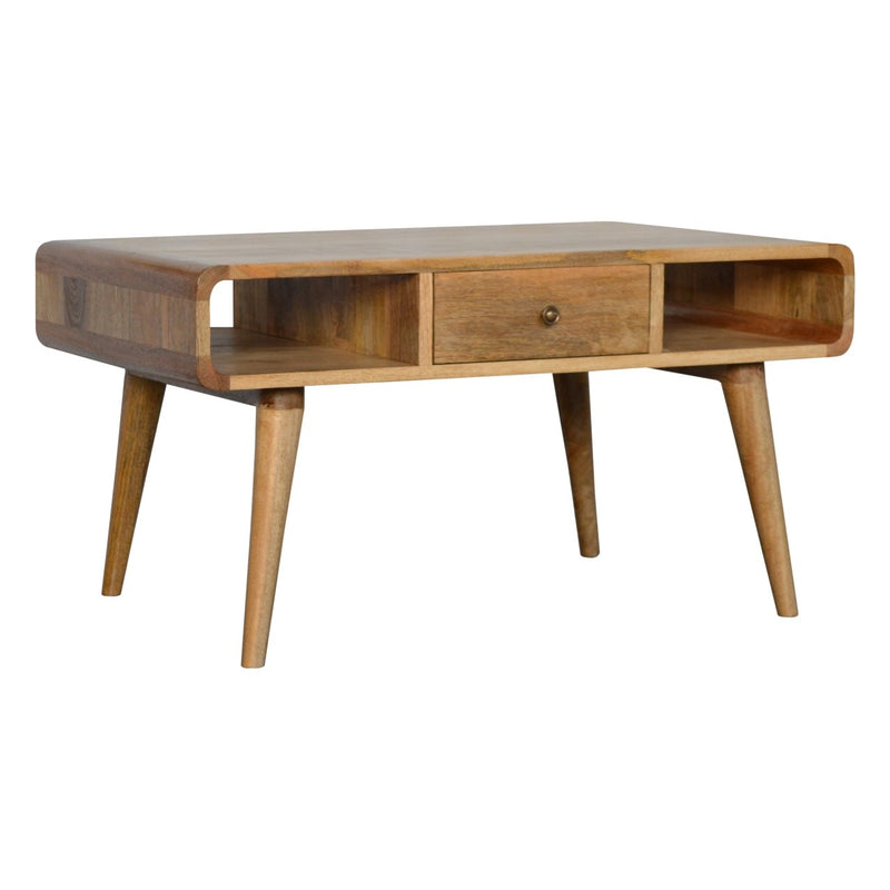 Curved Oak-ish Coffee Table Artisan