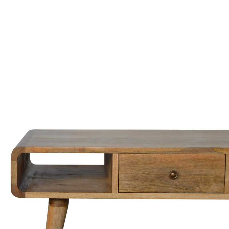 Curved Oak-ish Coffee Table Artisan