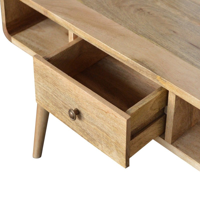 Curved Oak-ish Coffee Table Artisan