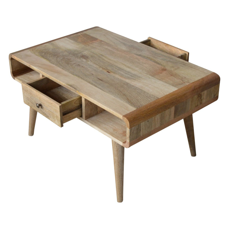 Curved Oak-ish Coffee Table Artisan