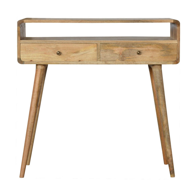 Curved Oak-ish Console Table Artisan