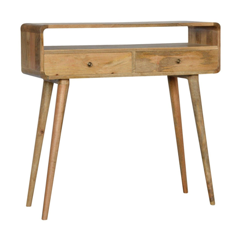 Curved Oak-ish Console Table Artisan